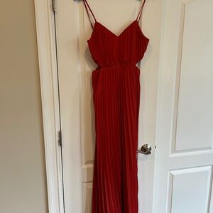 Express Red/Orange Pleated Dress